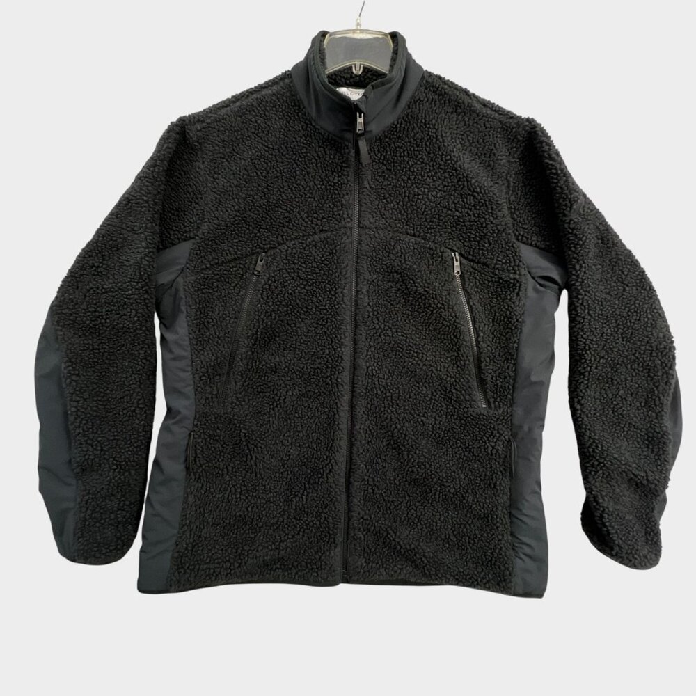 Hill City Jacket Mens XL Black Sherpa Fleece High Pile Pockets Lined Urban